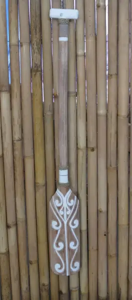 Product image 3 of the product “Decorative wooden Paddle with carving, 124cm Length. ”